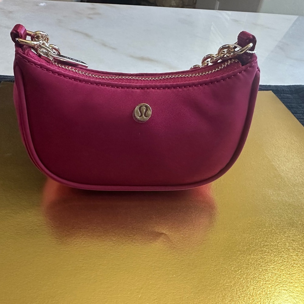 lululemon athletica Fuchsia Mini Shoulder Bag with Gold Chain